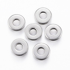 Stainless Steel Color 201 Stainless Steel Spacer Beads, Disc, Stainless Steel Color, 6.5x1mm, Hole: 3mm