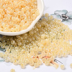 Moccasin Glass Seed Beads, Ceylon, Round Hole, Round, Moccasin, 4x3mm, Hole: 1.2mm, 7650pcs/pound