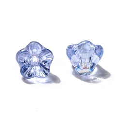 Lilas Perles de verre tchèques transparentes, fleur, lilas, 8.5x6.5mm, Trou: 1mm, environ 237~243 pcs / sachet 