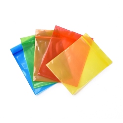 Mixed Color Solid Color PE Zip Lock Bags, Resealable Small Jewelry Storage Bags, Self Seal Bag, Top Seal, Rectangle, Mixed Color, 6.3x4cm(±1~3mm), Unilateral Thickness: 2.7 Mil(0.07mm), about 90~100pcs/bag
