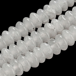White Jade Natural White Jade Beads Strands, Saucer Beads, Rondelle, 6.5x3mm, Hole: 1mm, about 118~119pcs/strand, 15.35 inch(39cm)