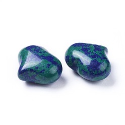 Chrysocolla and Lapis Lazuli Natural Chrysocolla and Lapis Lazuli Stone, Dyed, Heart Love Stone, Pocket Palm Stone for Reiki Balancing, 20x25x11~13mm