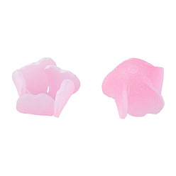 Бледно-Розовый Пластиковые шарики, цветок, розовый жемчуг, 15x15x10.5 мм, отверстие : 1 мм