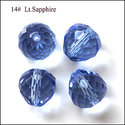 Light Sky Blue Imitation Austrian Crystal Beads, Grade AAA, Faceted, Teardrop, Light Sky Blue, 10mm, Hole: 0.9~1mm