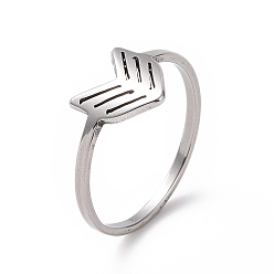 Нержавеющая Сталь Цвет 201 кольцо со стрелкой из нержавеющей стали для женщин, цвет нержавеющей стали, размер США 6 1/2 (16.9 мм)