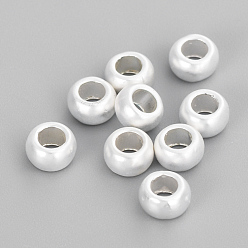 925 Sterling Silver Plated Alloy Spacer Beads, Matte Style, Rondelle, Cadmium Free & Lead Free, 925 Sterling Silver Plated, 5x3mm, Hole: 2.5mm