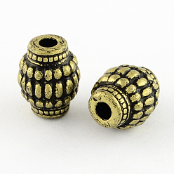 Antique Bronze Plated Antique Acrylic Beads, Barrel, Antique Bronze Plated, 15x12mm, Hole: 3.5mm, about 465pcs/500g
