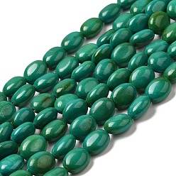 Vert Mer Chapelets de perles howlite naturelles , teint, forme de l'oeuf, vert de mer, 9.5~10.5x7.5~8.5x5~5.5mm, Trou: 1.2mm, Environ 41~42 pcs/chapelet, 15.59~16.26'' (39.6~41.3 cm)