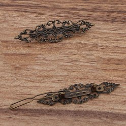 Bronce Antiguo Pasador de pelo de flor de hierro, declaración del titular de la cola de caballo, accesorios para el cabello para mujeres, Bronce antiguo, 35 mm