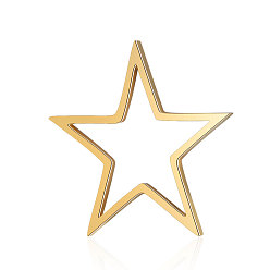 Золотой 201 нержавеющей стали связывающий кольца, звезда, золотые, 15x16x1 мм, отверстие : 10x8 мм
