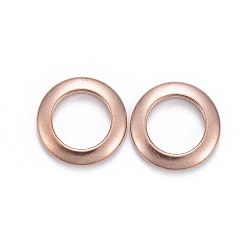 Oro Rosa 304 de acero inoxidable que une los anillos, Anillos, oro rosa, 15x2 mm, diámetro interior: 9.5 mm
