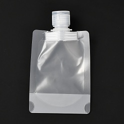 Clair Sacs de voyage en plastique pour animaux de compagnie, sacs rechargeables vides de style mat, rectangle avec des majuscules, pour les cosmétiques, clair, 13.4 cm, capacité: 50 ml (1.69 fl. oz)