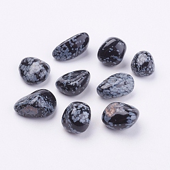 Obsidienne De Flocon De Neige Flocon de neige naturelles perles en obsidienne, pierres de guérison, pour la thérapie de méditation équilibrant l'énergie, pierre tombée, pas de trous / non percés, nuggets, 16~33x16~25x10~20mm