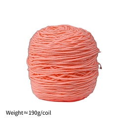 Coralino Hilo de algodón con leche de 190g y 8capas para alfombras con mechones, hilo amigurumi, hilo de ganchillo, para suéter sombrero calcetines mantas de bebé, coral, 5 mm