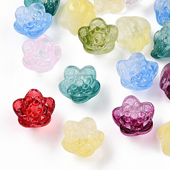 Mixed Color Gradient Handmade Lampwork Beads, Flower, Mixed Color, 11x7.5mm, Hole: 1.3mm