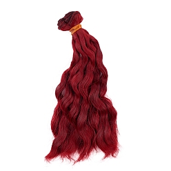 Dark Red Plastic Long Curly Hair Doll Wig Hair, for DIY Girls BJD Makings Accessories, Dark Red, 1000x150mm