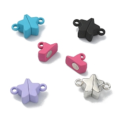 Mixed Color 5 Sets 5 Colors Star Alloy Magnetic Clasps, for Pendants Necklaces Making, Mixed Color, 11x16x6mm, Hole: 1.5mm, 1 set/color
