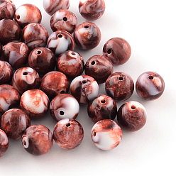 Coconut Brown Opaque Acrylic Beads, Round, Coconut Brown, 8mm, Hole: 1.5mm, about 1800pcs/500g