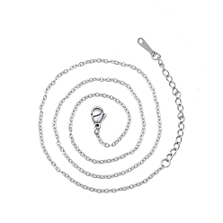 Couleur Acier Inoxydable 304 collier de chaînes de câbles en acier inoxydable pour hommes femmes, couleur inox, large: 1.5 mm, 15.75 pouce (40 cm)