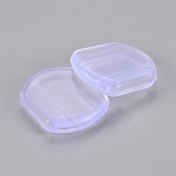 Clear Comfort Silicone Earring Pads, Clip Earring Cushions, for Clip-on Earrings, Clear, 14x12x3mm, Hole: 10x1.2mm