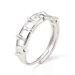 Нержавеющая Сталь Цвет 304 регулируемое кольцо в форме ограждения из нержавеющей стали, полое кольцо для мужчин женщин, цвет нержавеющей стали, размер США 9 1/4 (19.1 мм)