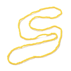 Желтый Бусы на талии, карамельный цвет стеклянный бисер стрейч цепочка для тела, солнцезащитные украшения для женщин, желтые, 31-1/2~31-7/8 дюйм (80~81 см)
