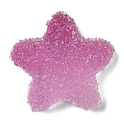 Orchid Resin Decoden Cabochons, Imitation Candy, Two Tone, Gradient Color, Star, Orchid, 17x18x6mm
