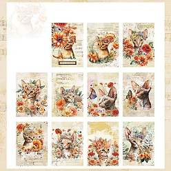 Разноцветный Блокноты из бумаги с рисунком кота, для альбома для вырезок diy, справочная бумага, украшение дневника, красочный, 140x100 мм, 30 листов / комплект
