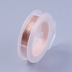 PeachPuff Round Copper Wire for Jewelry Making, PeachPuff, 0.3mm, about 328.08 Feet(100m)/roll