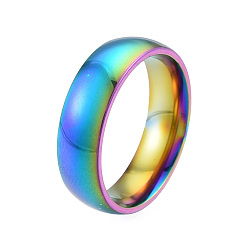 Rainbow Color 201 bague en acier inoxydable pour femme, couleur arc en ciel, diamètre intérieur: 17 mm