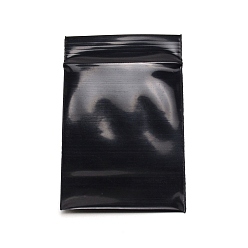 Noir Sacs à fermeture éclair pe, sacs refermables, sac auto-scellant, joint haut, rectangle, noir, 6.3x4 cm, épaisseur unilatérale : 2.3 mil(0.06mm)