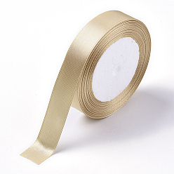 Pale Goldenrod Single Face Solid Color Satin Ribbon, for Bows Crafts, Gifts Party Wedding Decoration, Pale Goldenrod, 3/8 inch(9~10mm), about 25yards/roll(22.86m/roll), 10rolls/group, 250yards(228.6m/group)