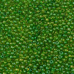 (306) Inside Color Jonquil/Shamrock Lined Toho perles de rocaille rondes, perles de rocaille japonais, (306) couleur intérieure jonquil / shamrock doublée, 11/0, 2.2mm, Trou: 0.8mm, environ5555 pcs / 50 g