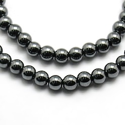 Magnetic Hematite Grade AAA Magnetic Synthetic Hematite Round Bead Strands, 3mm, Hole: 0.7mm, about 133pcs/strand, 16 inch