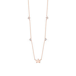 Rose Gold SHEGRACE 925 Sterling Silver Necklace with Crown Pendant, Rose Gold, 15.7 inch(40cm)