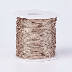 Brown Polyester Metallic Thread, Brown, 1mm, about 100m/roll(109.36yards/roll)