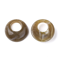 Dark Goldenrod Acrylic Pendants, Imitation Gemstone Style, Flat Round, Dark Goldenrod, 19.5x6mm, Hole: 8mm, about 460pcs/500g