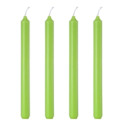 Lawn Green Paraffin Candles, Strip Shaped Smokeless Candles, Decorations for Wedding, Party, Lawn Green, 247x21mm, 4pcs/set