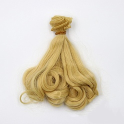 Verge D'or Foncé Cheveux de perruque de poupée de coiffure permanente de poire longue de fibre à haute température, pour bricolage fille bjd making accessoires, verge d'or noir, 5.91~39.37 pouce (15~100 cm)