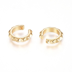 Настоящее золото 18K Латунные ушные манжеты, долговечный, кольцо, реальный 18 k позолоченный, 14x3 мм