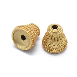 Golden Brass Beads, Long-Lasting Plated, Cone, Golden, 13x12.5mm, Hole: 2.5mm