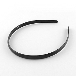 Black Plain Headwear Hair Accessories Plastic Hair Band Findings, No Teeth, Black, 110~114x9~9.5mm