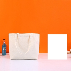 Snow Cotton Cloth Blank Canvas Bag, Horizontal Tote Bag for DIY Craft, Snow, 30x40cm