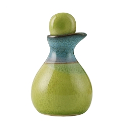 Amarillo de Verde Botella de perfume vacía de aceite esencial de porcelana hecha a mano, botella recargable, verde amarillo, 5.6x9 cm, capacidad: 60 ml (2.03 fl. oz)