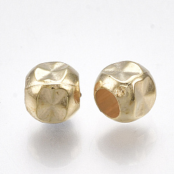 Light Gold CCB Plastic Spacer Beads, Light Gold, 4x4x4mm, Hole: 2.5mm