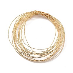Chapado en Oro Real 18K Alambre de cobre para la fabricación de joyas, redondo con textura, real 18 k chapado en oro, 20 calibre, 0.8 mm, aproximadamente 16.40 pies (5 m) / hilo