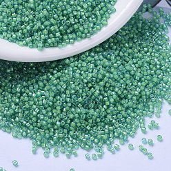 (DB2053) Verde Sirena Luminoso Cuentas de miyuki delica, cilindro, granos de la semilla japonés, 11/0, (db 2053) verde sirena luminosa, 1.3x1.6 mm, agujero: 0.8 mm, sobre 2000 unidades / botella, 10 g / botella