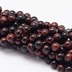 Obsidienne Acajou Naturelles acajou obsidienne brins de perles, ronde, 6mm, Trou: 1mm, Environ 68 pcs/chapelet, 15.75 pouce