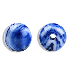 Medium Blue Resin Beads, Imitation Gemstone, Round, Medium Blue, 12mm, Hole: 1.6~1.8mm