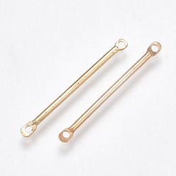Light Gold Connecteurs de liens de barre de fer, sans nickel, or et de lumière, 25x2x1.2mm, Trou: 1mm